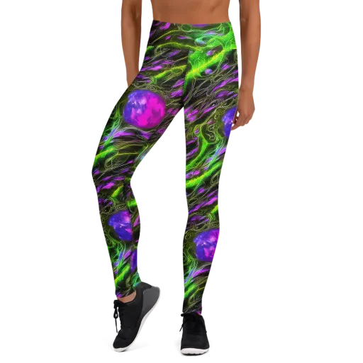 Neon Vine Reverie on a Yoga Leggings