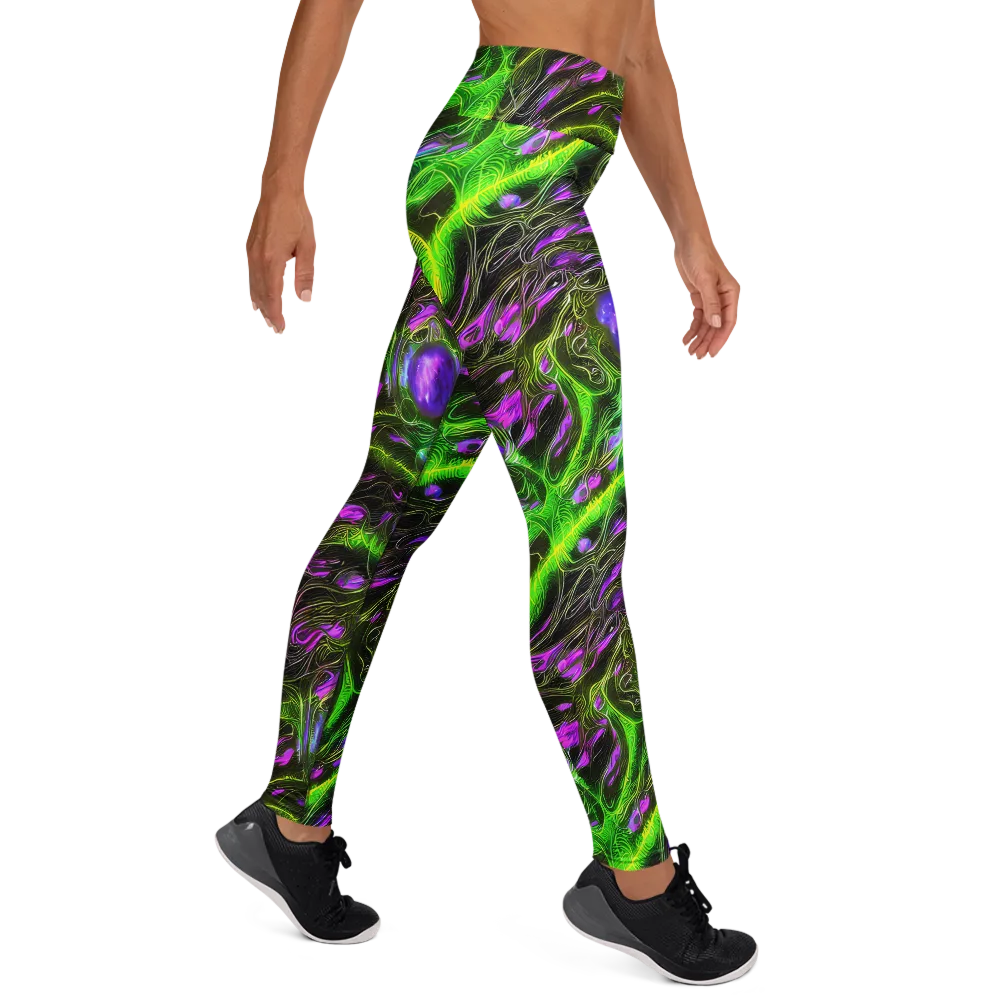 Neon Vine Reverie on Yoga Leggings — Right