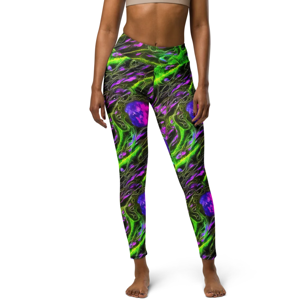 Neon Vine Reverie on Yoga Leggings — Front