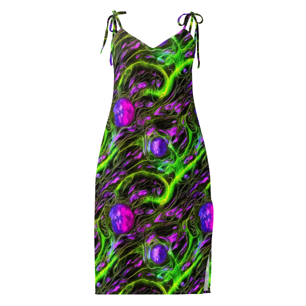 Neon Vine Reverie on Slip Dress — Front