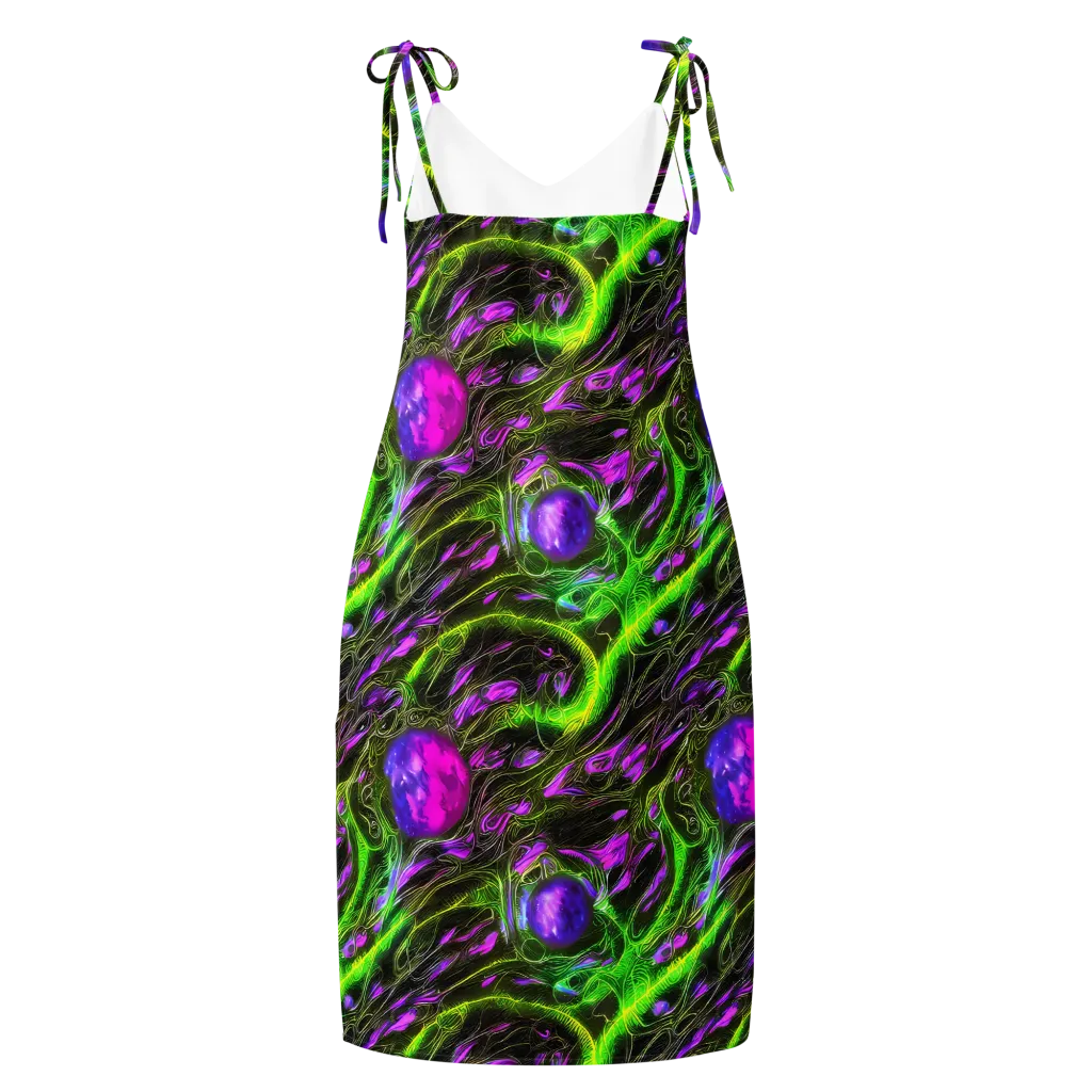 Neon Vine Reverie on Slip Dress — Back