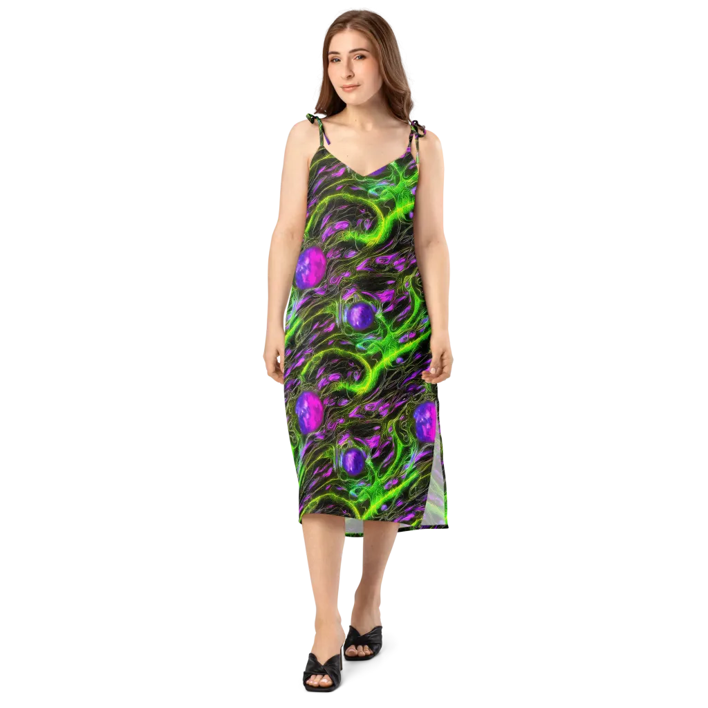 Neon Vine Reverie on Slip Dress — Front