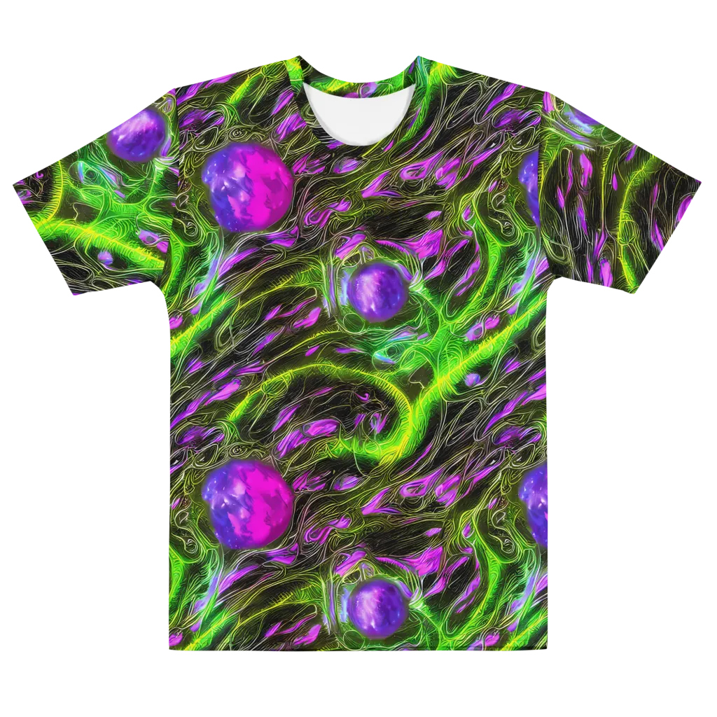 Neon Vine Reverie on Men's Cotton Crew Neck T-Shirt — Front