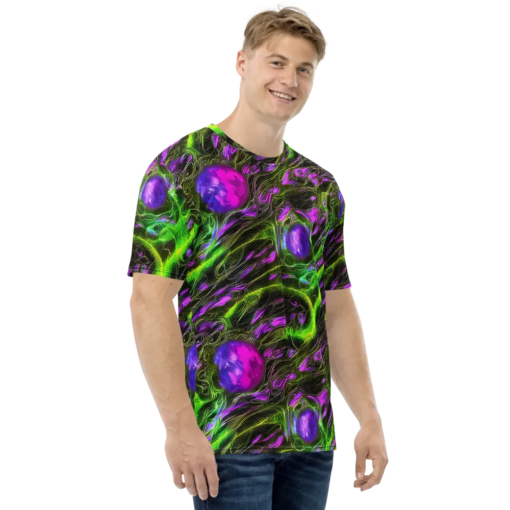 Neon Vine Reverie on Men's Crew Neck T-Shirt — Right