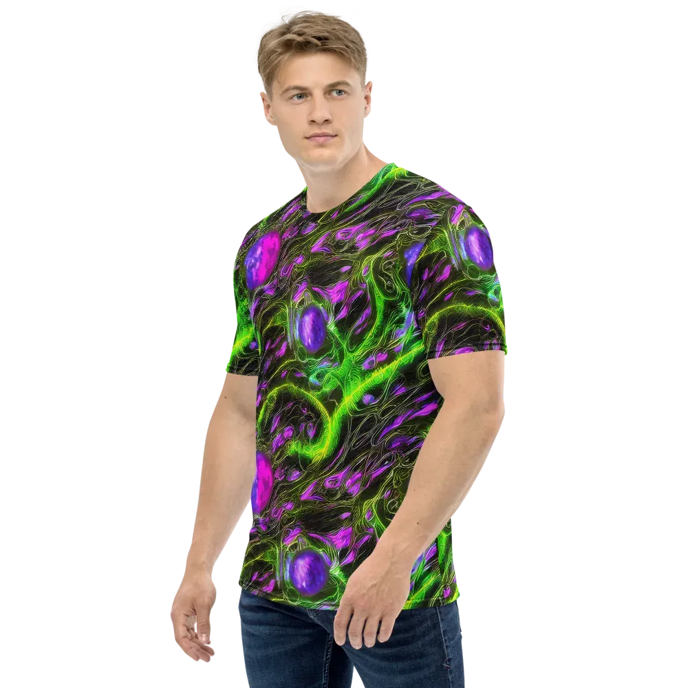 Neon Vine Reverie on Men's Crew Neck T-Shirt — Left