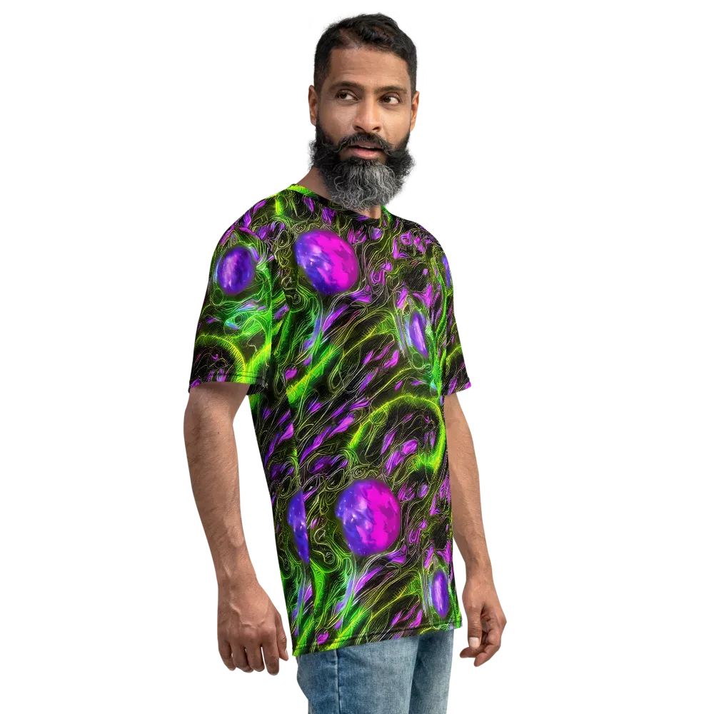 Neon Vine Reverie on Men's Crew Neck T-Shirt — Right