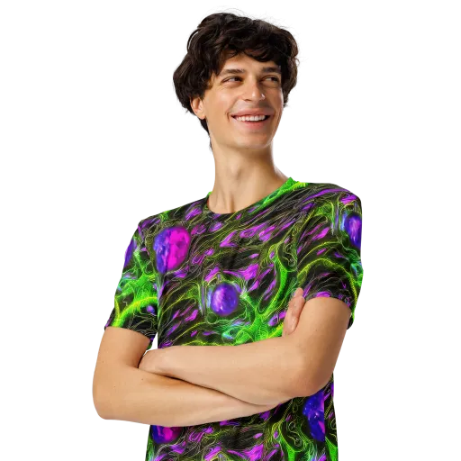 Neon Vine Reverie on a Men's Crew Neck T-Shirt