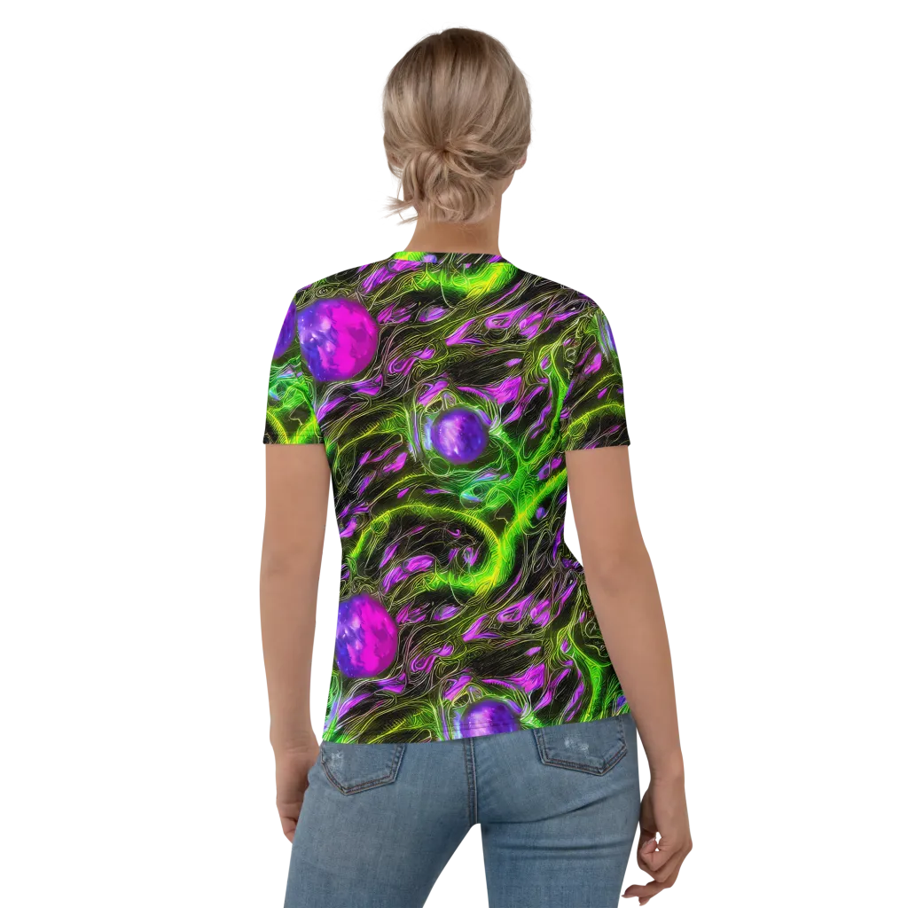 Neon Vine Reverie on Women's Crew Neck T-Shirt — Back