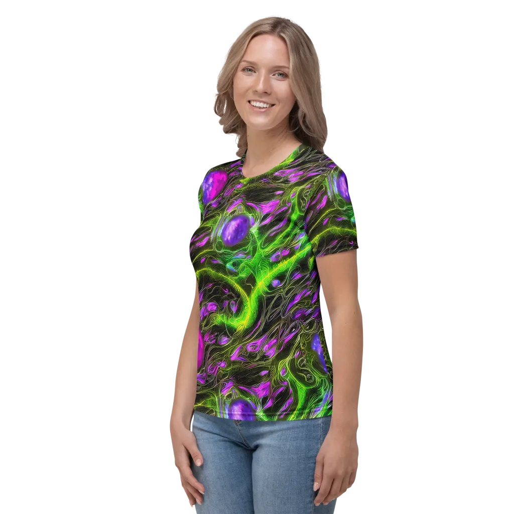 Neon Vine Reverie on Women's Crew Neck T-Shirt — Left