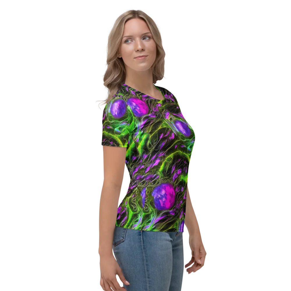 Neon Vine Reverie on Women's Crew Neck T-Shirt — Right