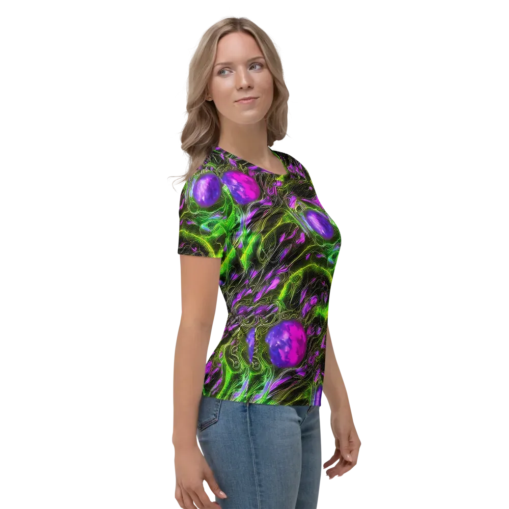 Neon Vine Reverie on Women's Crew Neck T-Shirt — Right
