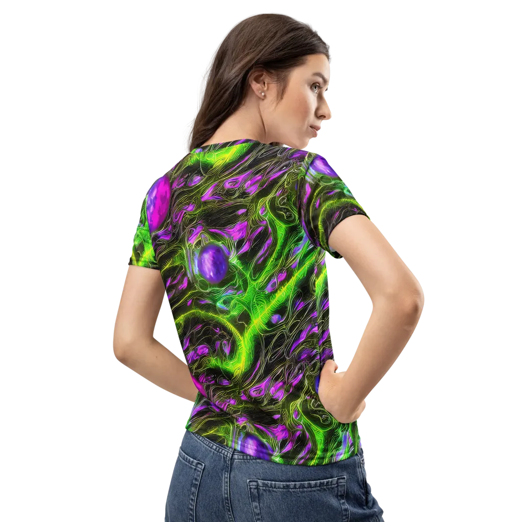 Neon Vine Reverie on Women's Crew Neck T-Shirt — Back