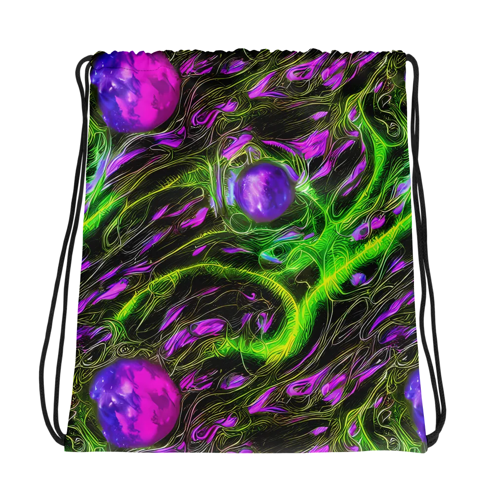 Neon Vine Reverie on Drawstring Bag — Photo