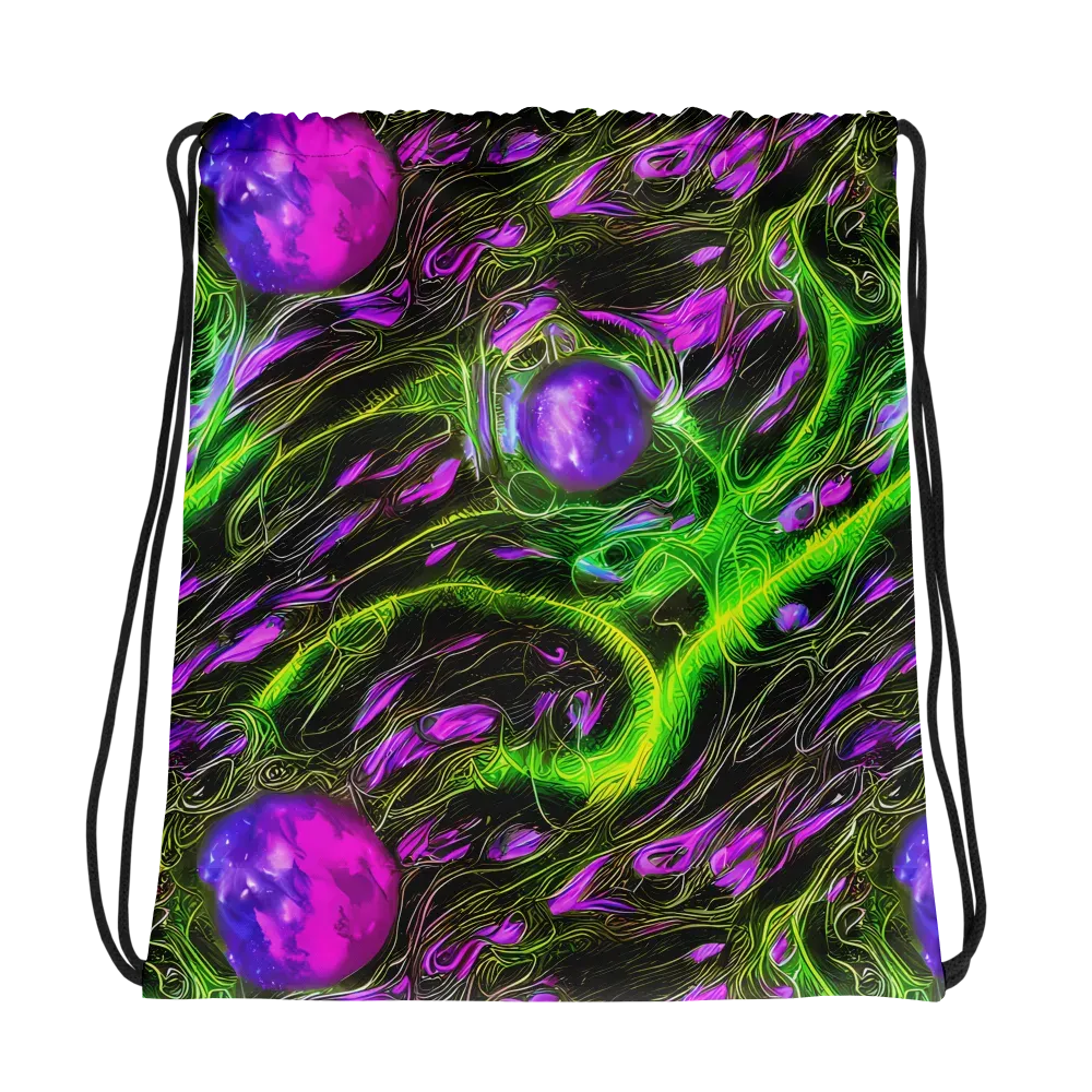Neon Vine Reverie on Drawstring Bag — Photo