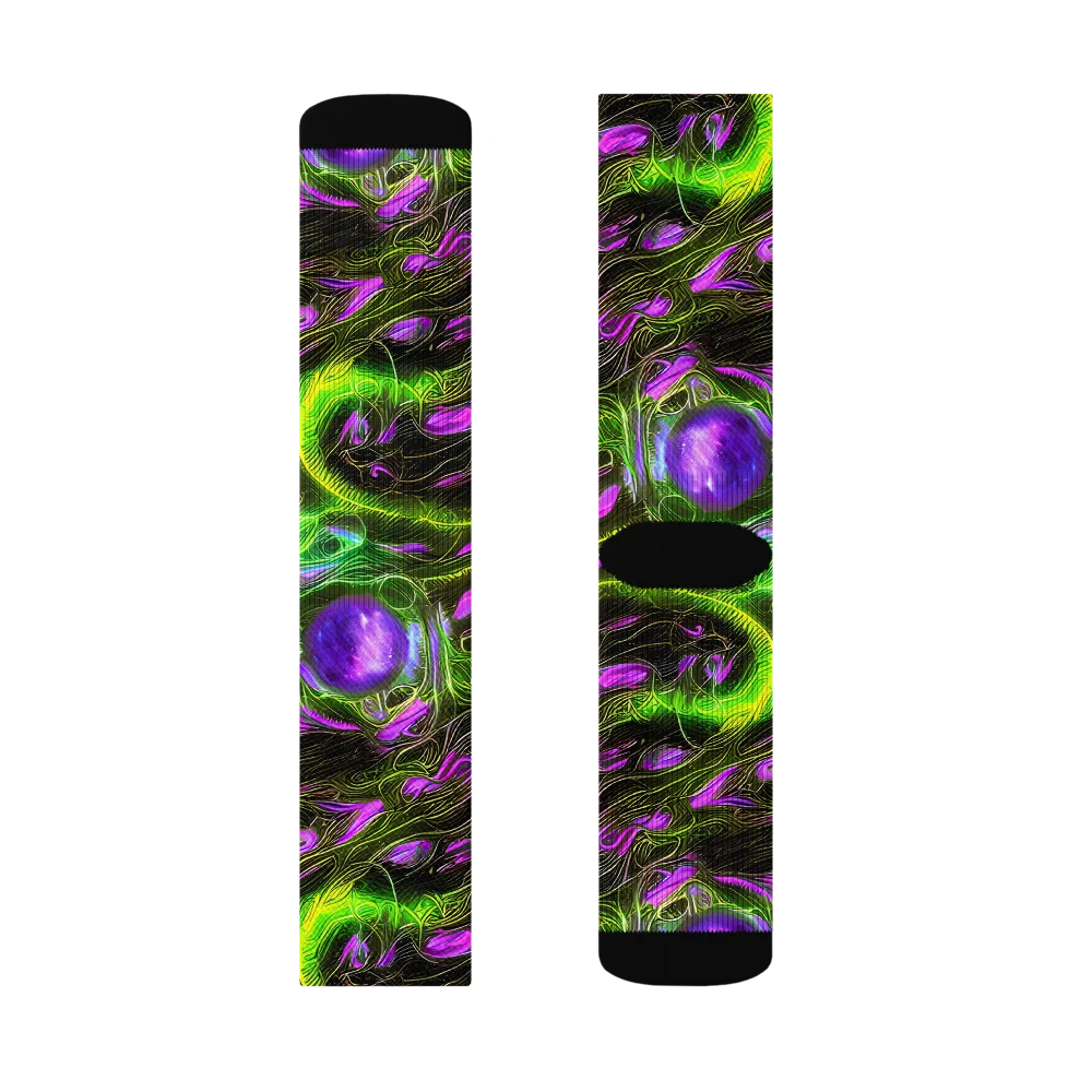 Neon Vine Reverie on Socks — Right Sock