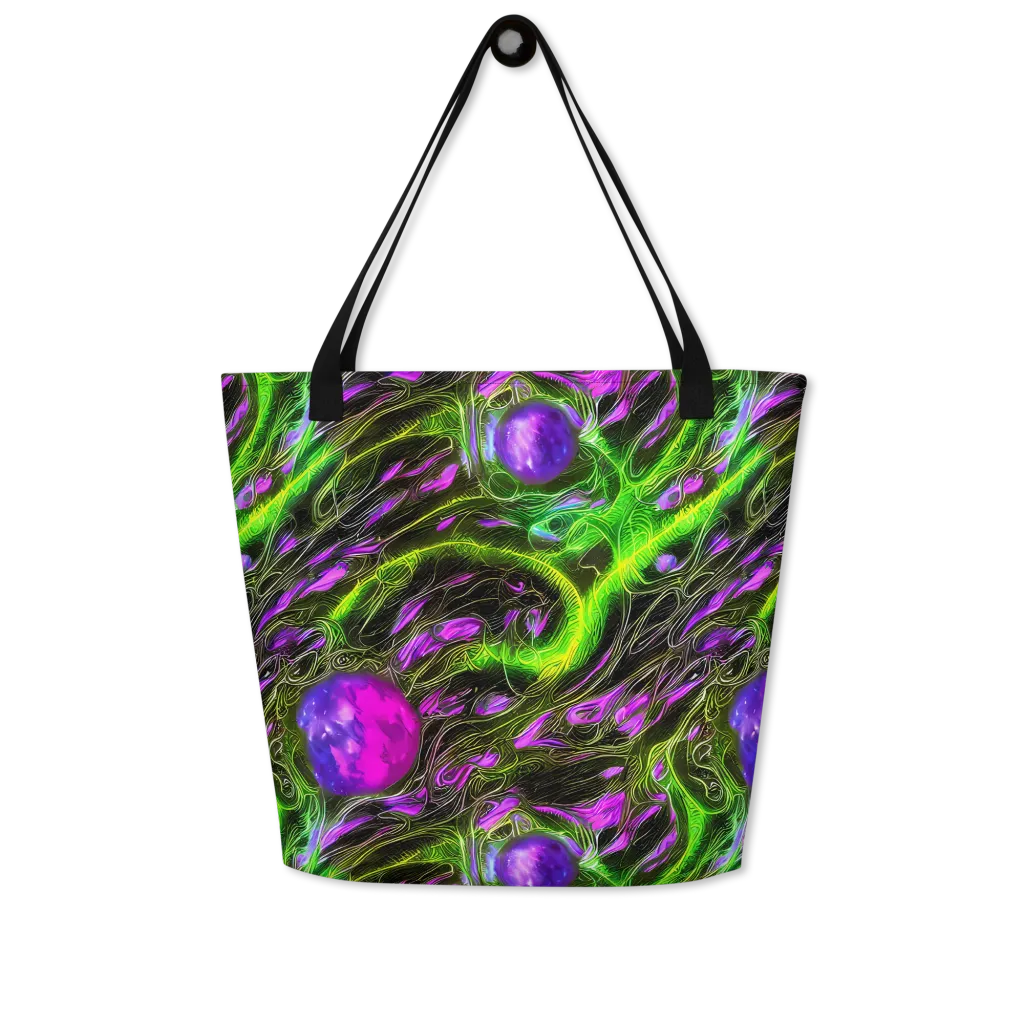 Neon Vine Reverie on Large Tote Bag W/ Pocket — Front
