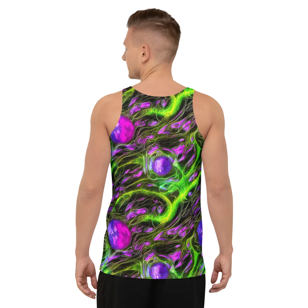 Neon Vine Reverie on Men's Tank Top — Back