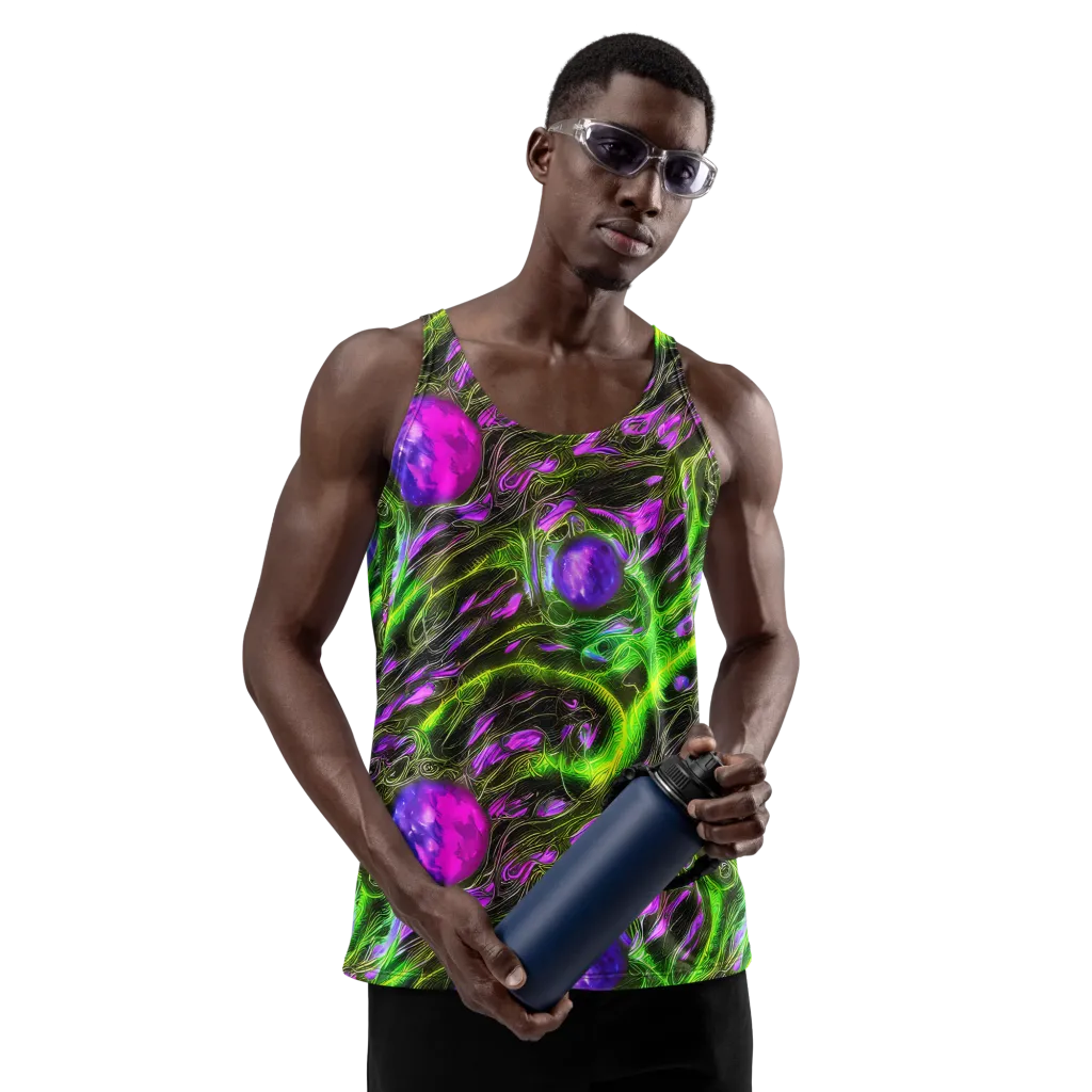 Neon Vine Reverie on Men's Tank Top — Front