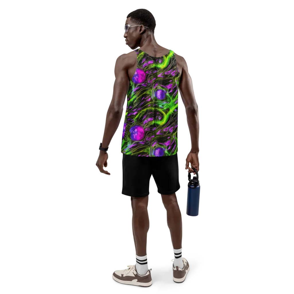 Neon Vine Reverie on Men's Tank Top — Back