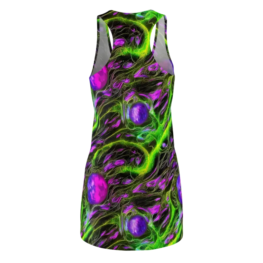 Neon Vine Reverie on Racerback Dress — Back
