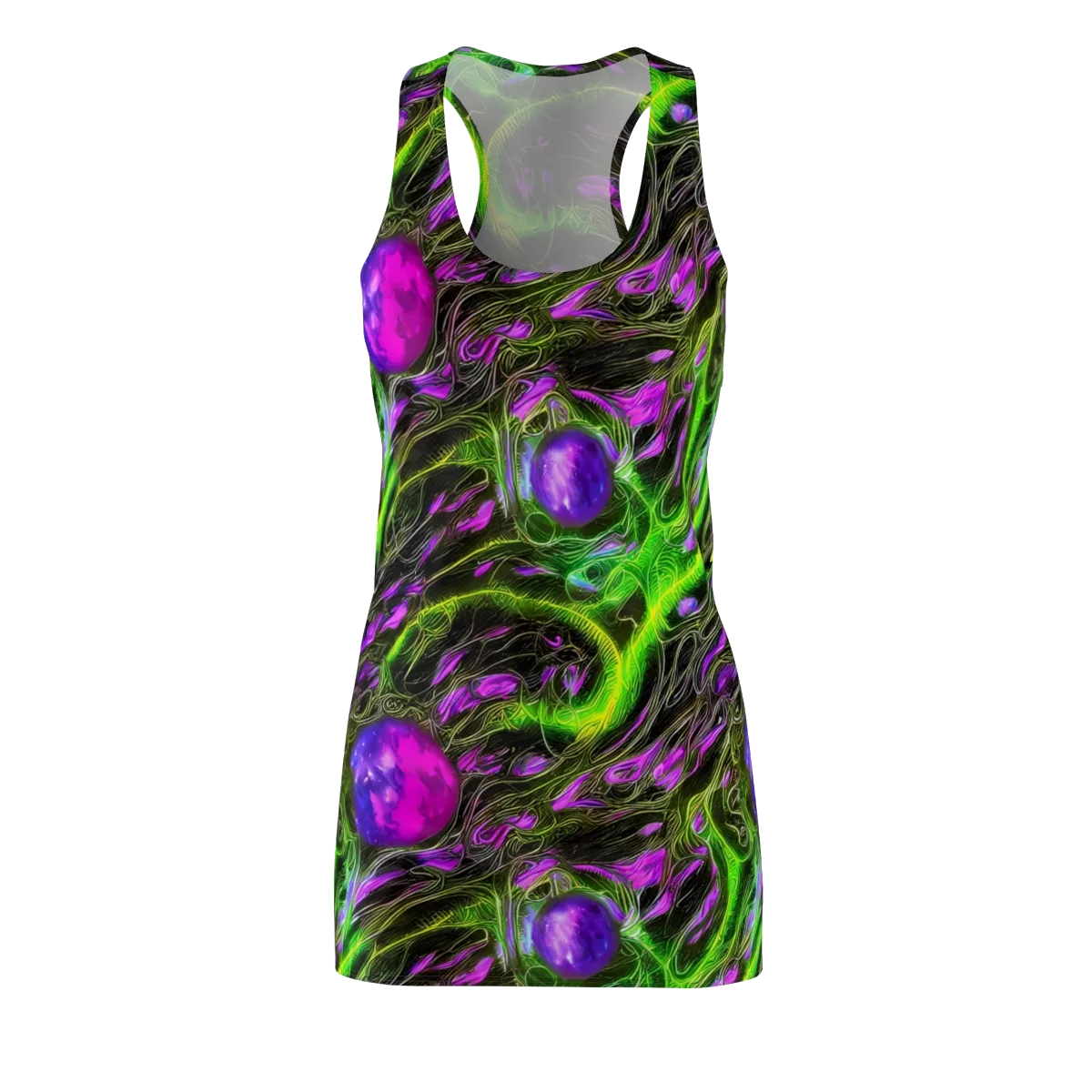 Neon Vine Reverie on Racerback Dress — Front