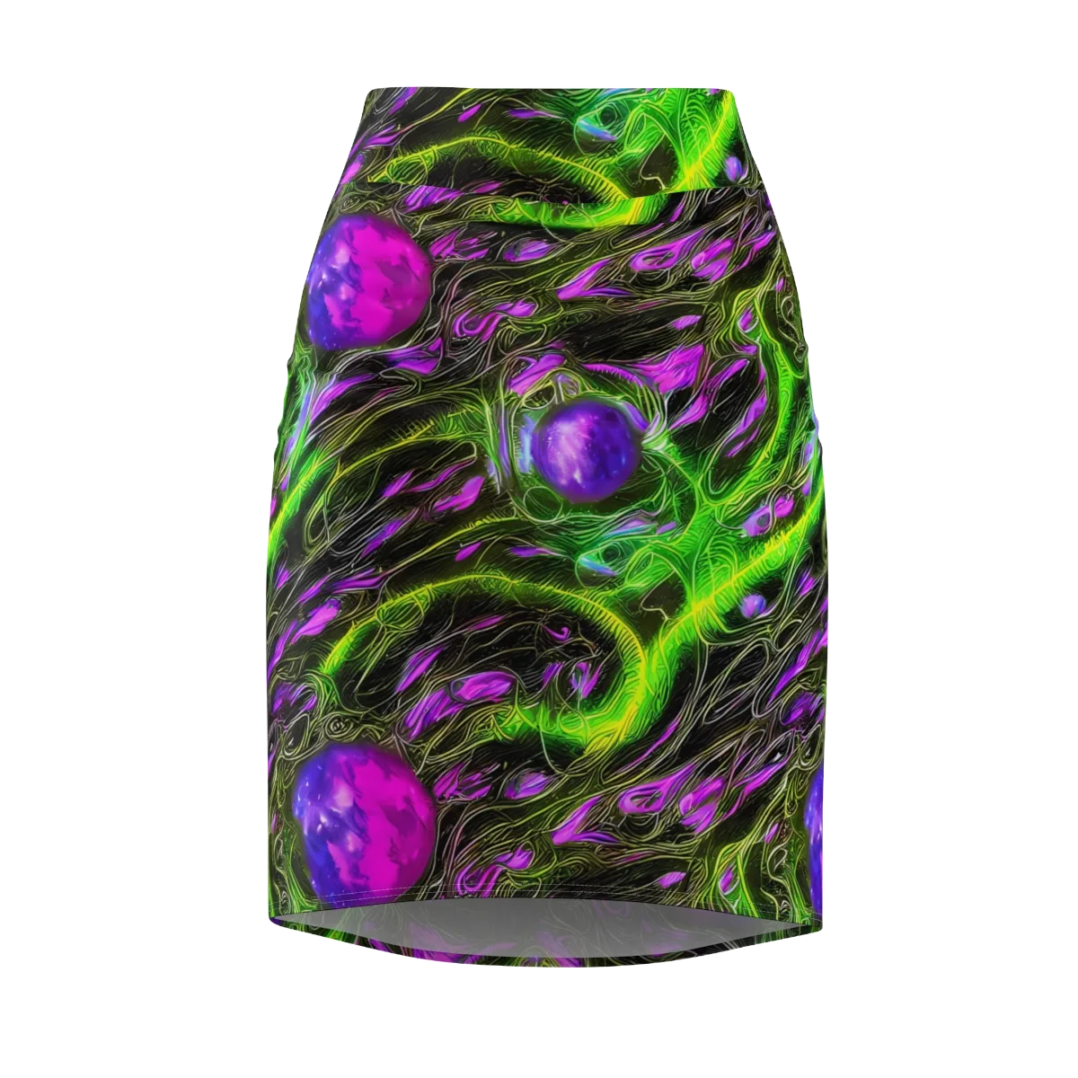 Neon Vine Reverie on Pencil Skirt — Front