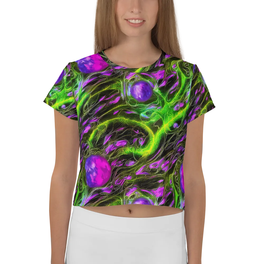 Neon Vine Reverie on Crop Tee — Front