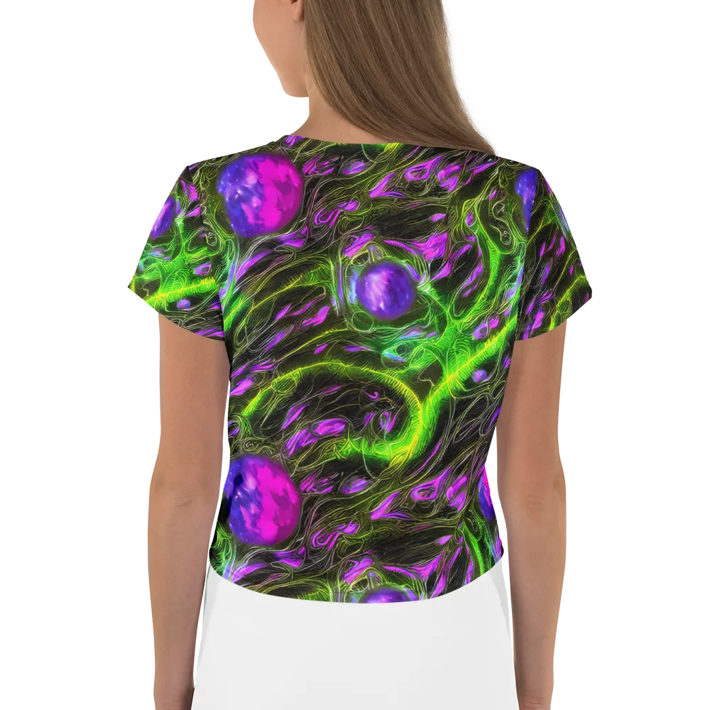Neon Vine Reverie on Crop Tee — Back