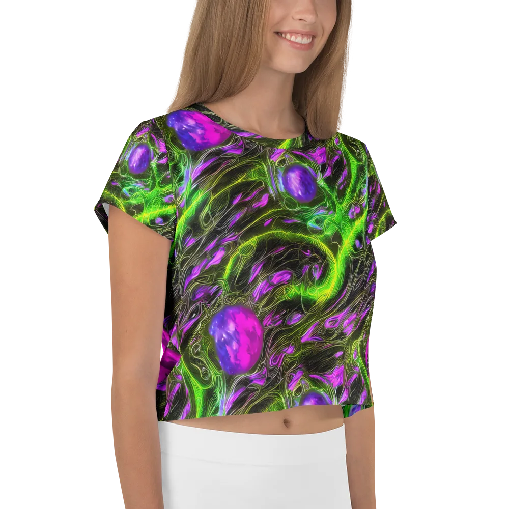 Neon Vine Reverie on Crop Tee — Right