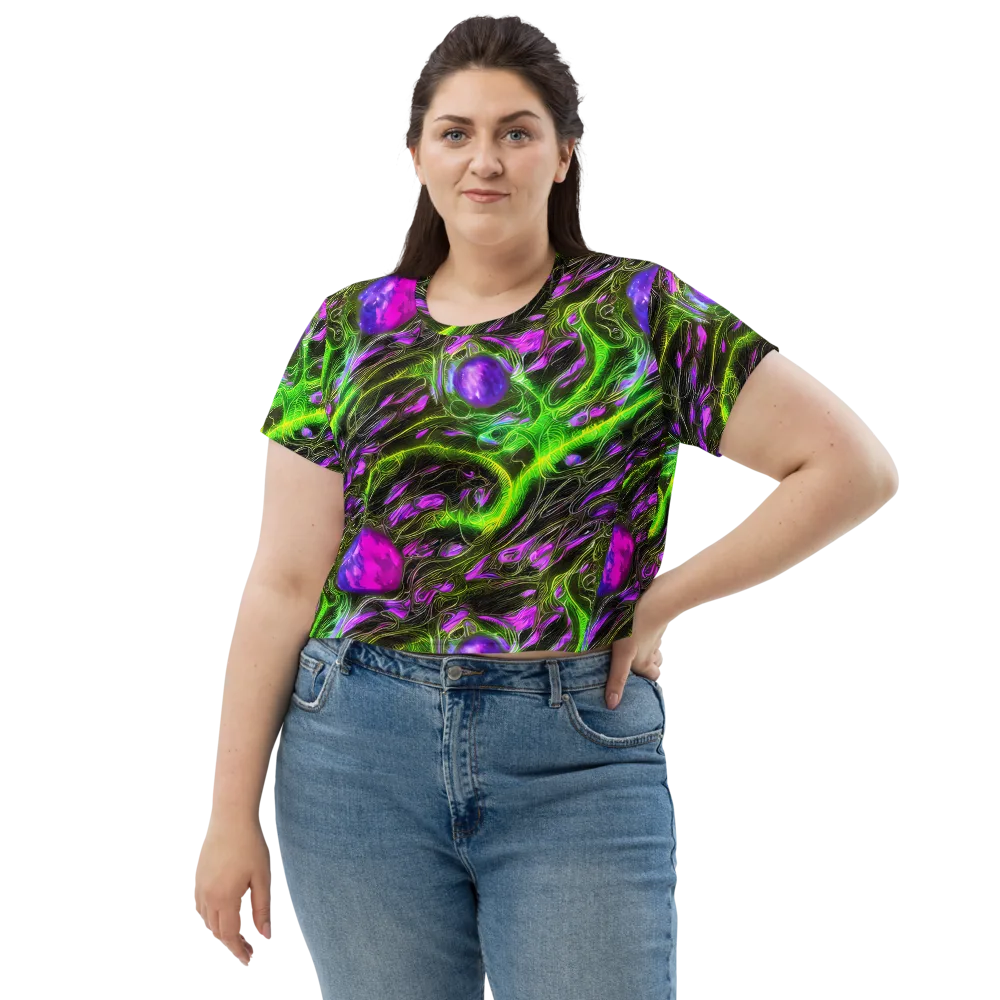 Neon Vine Reverie on Crop Tee — Front