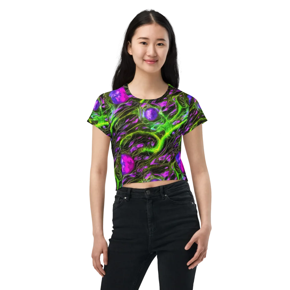 Neon Vine Reverie on Crop Tee — Front