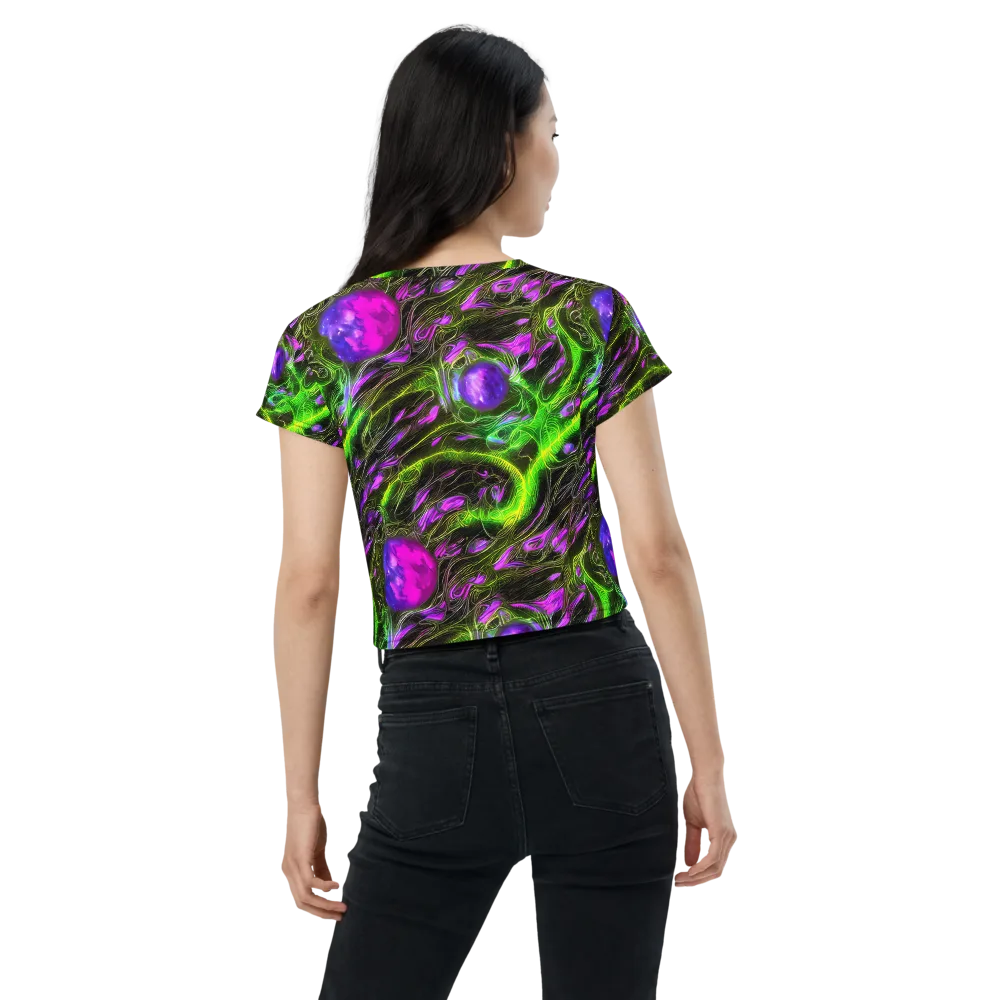Neon Vine Reverie on Crop Tee — Back