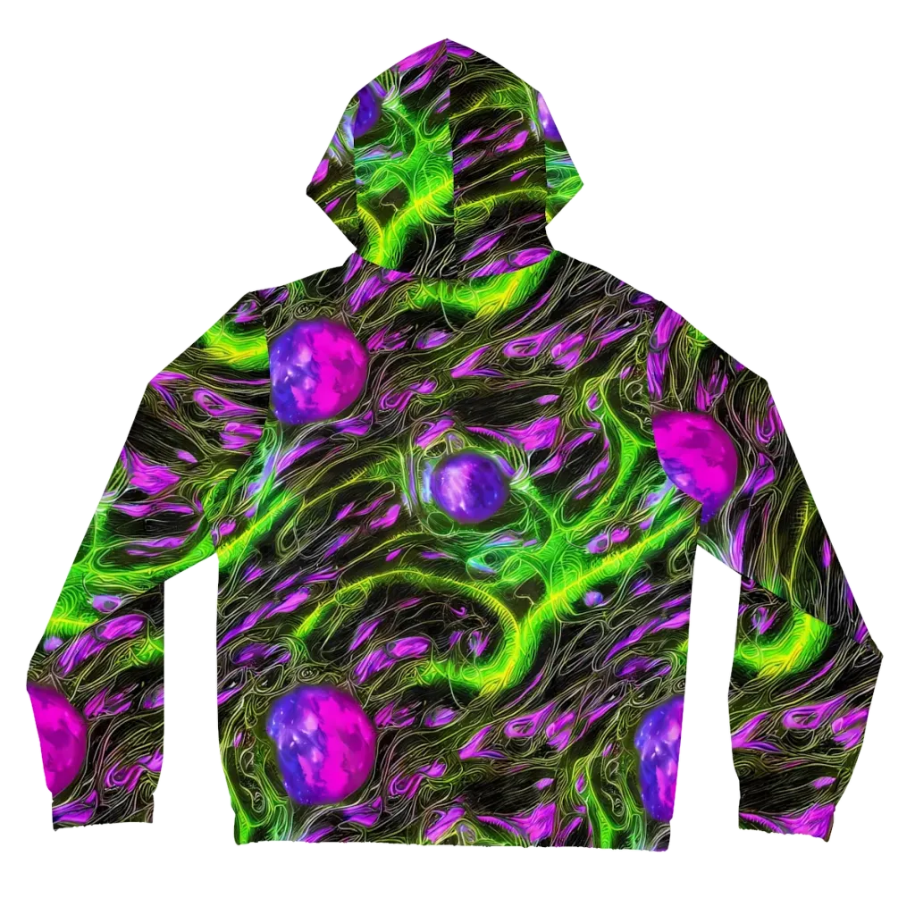 Neon Vine Reverie on Women's Full-Zip Hoodie — Back