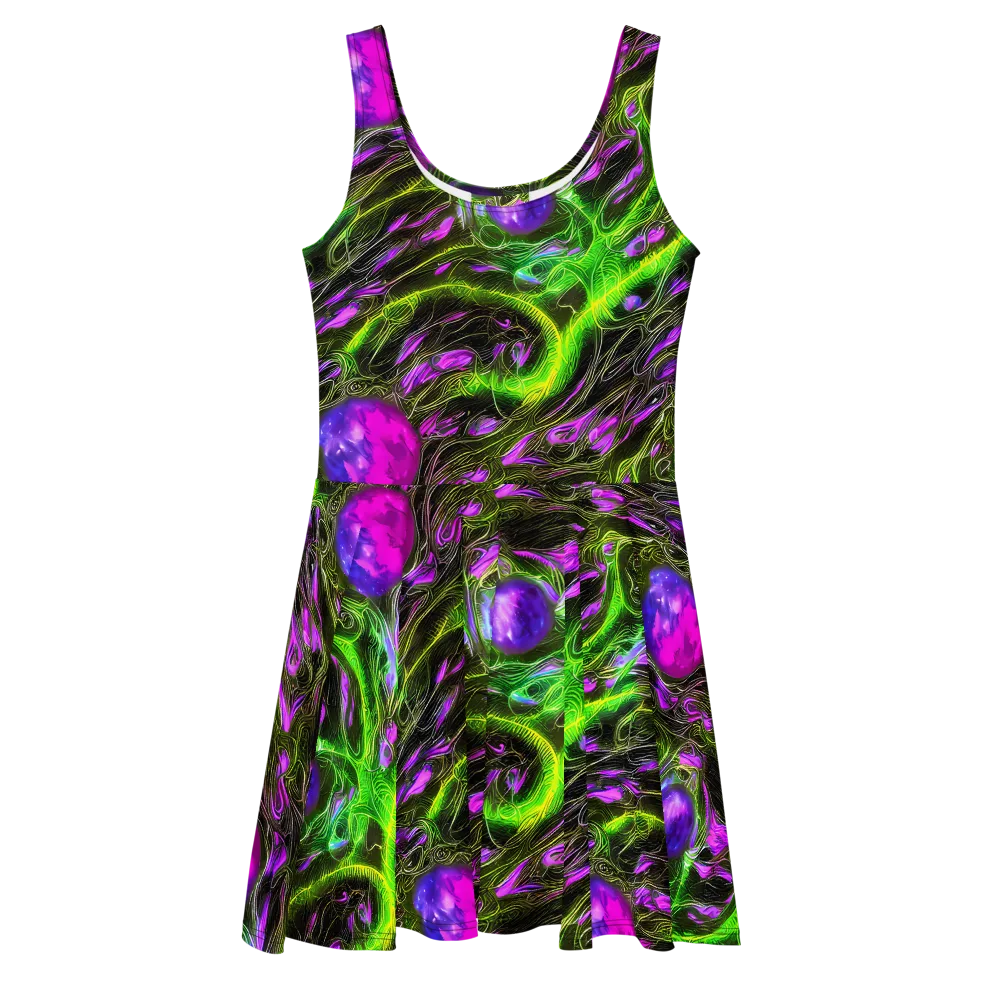 Neon Vine Reverie on Skater Dress — Front