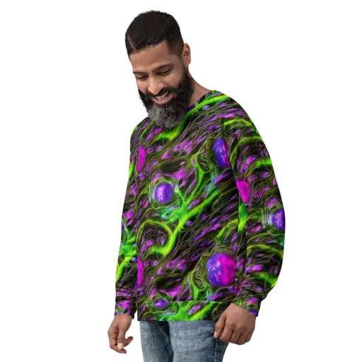 Neon Vine Reverie on a Sweatshirt