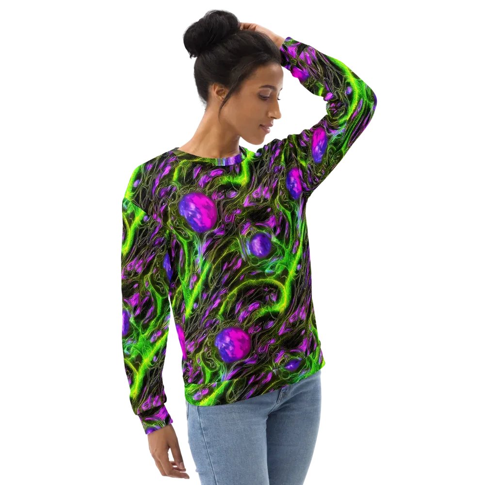 Neon Vine Reverie on Sweatshirt — Right Front