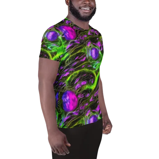 Neon Vine Reverie on a Men's Athletic T-Shirt