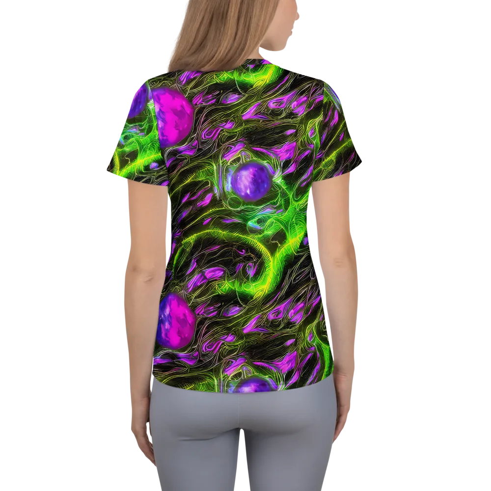 Neon Vine Reverie on Women's Athletic T-Shirt — Back
