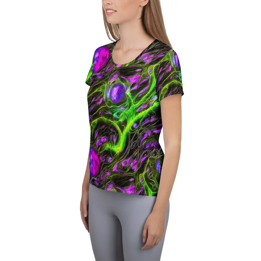 Neon Vine Reverie on Women's Athletic T-Shirt — Left
