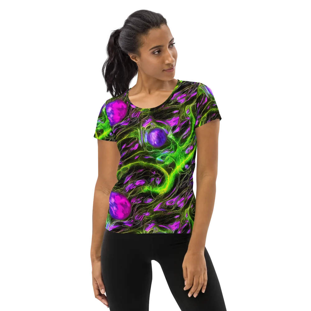 Neon Vine Reverie on Women's Athletic T-Shirt — Front