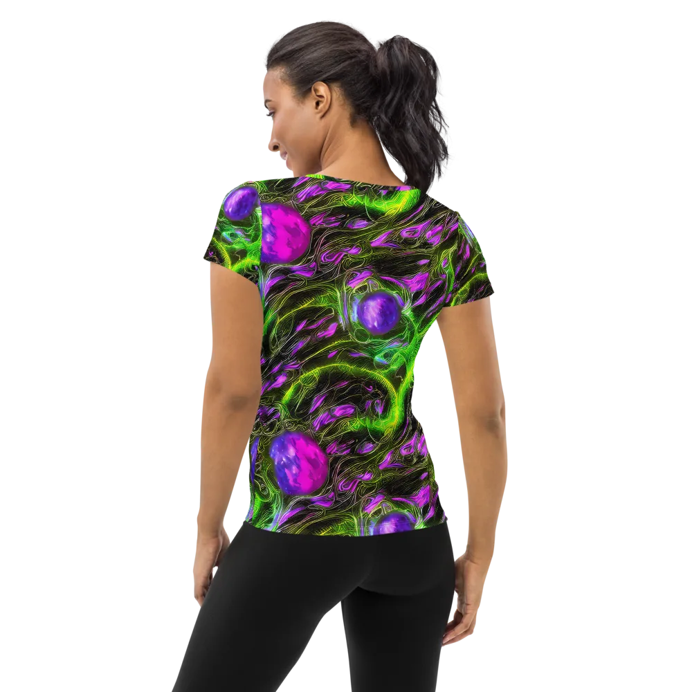 Neon Vine Reverie on Women's Athletic T-Shirt — Back