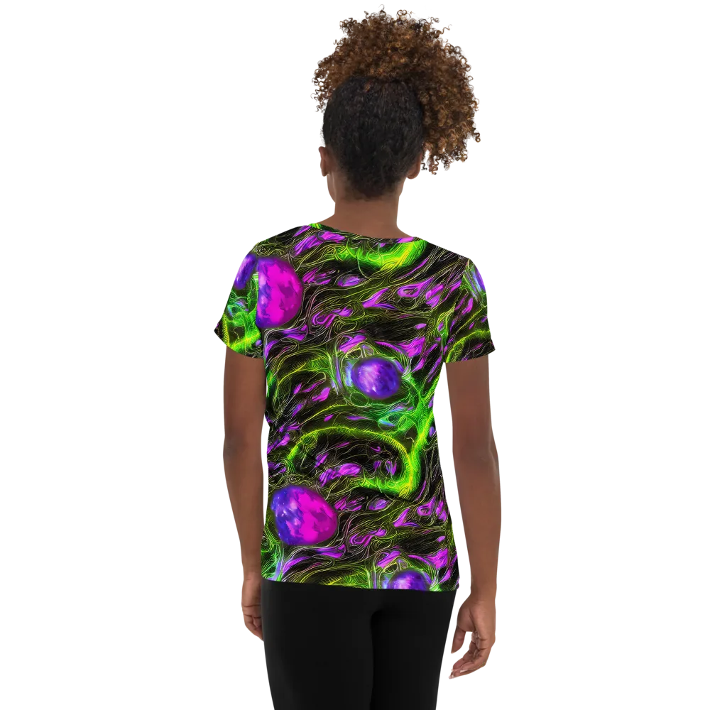 Neon Vine Reverie on Women's Athletic T-Shirt — Back