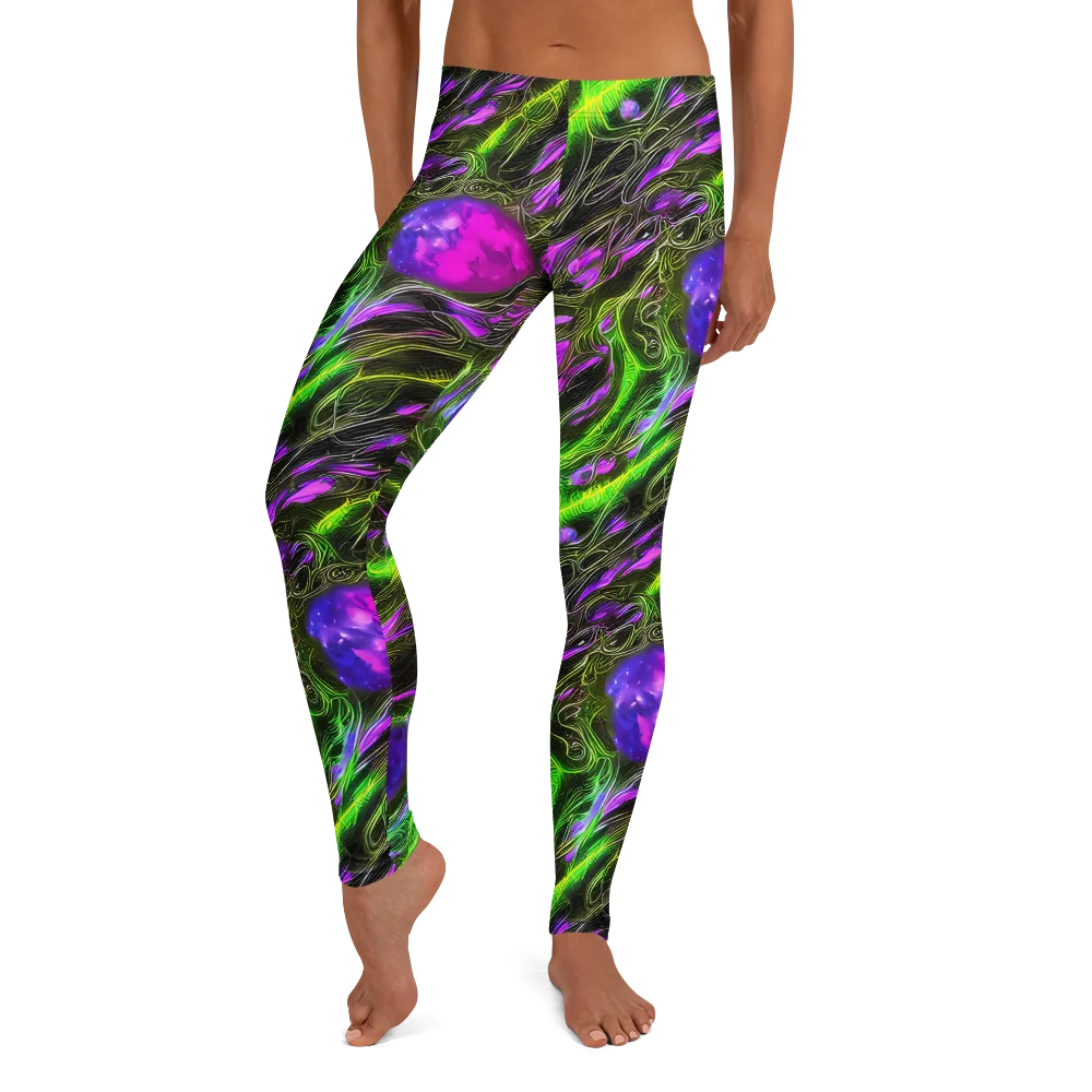 Neon Vine Reverie on Leggings — Front