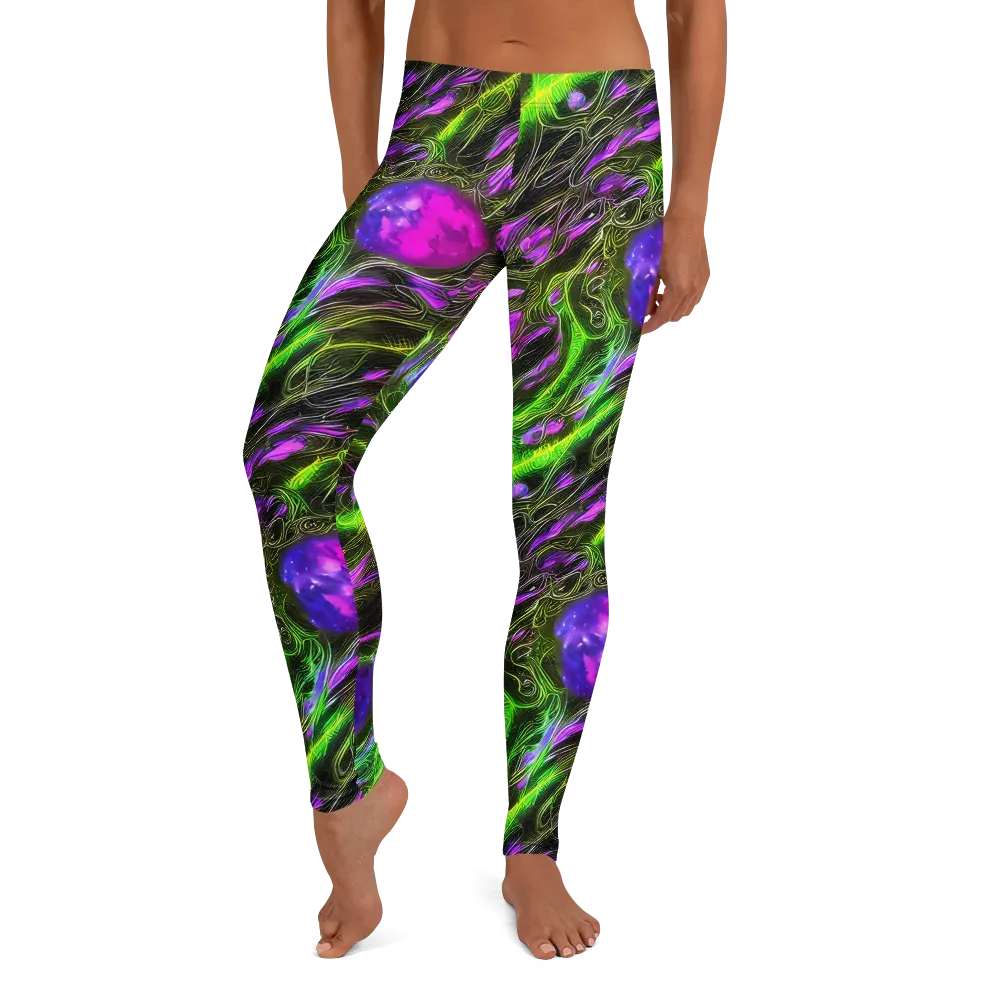 Neon Vine Reverie on Leggings — Front