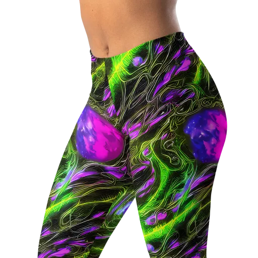 Neon Vine Reverie on a Leggings