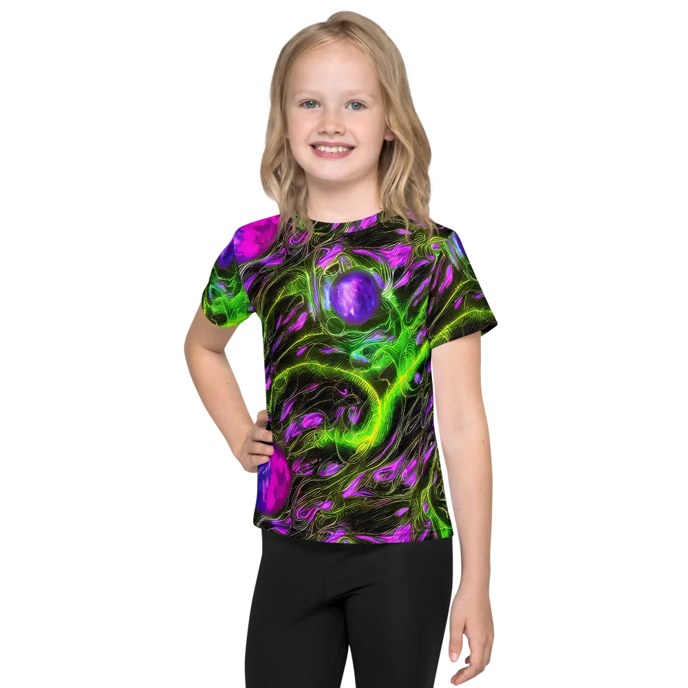 Neon Vine Reverie on Kids Crew Neck T-Shirt — Front