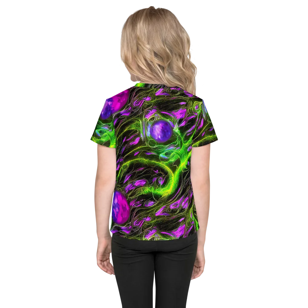 Neon Vine Reverie on Kids Crew Neck T-Shirt — Back