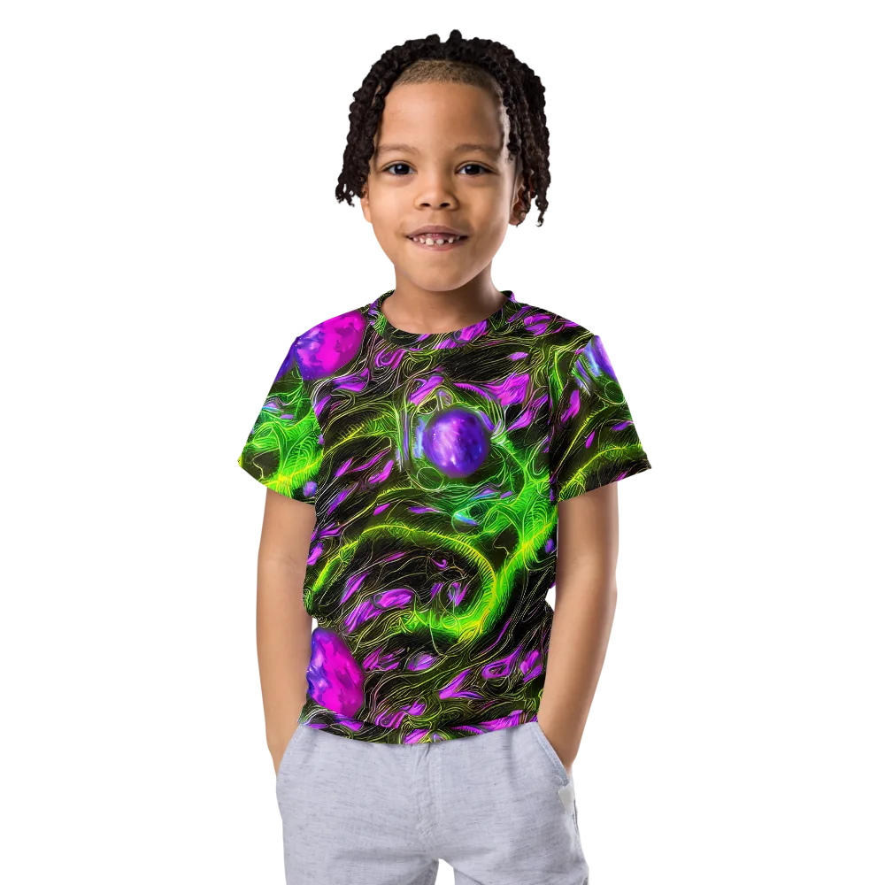 Neon Vine Reverie on Kids Crew Neck T-Shirt — Front