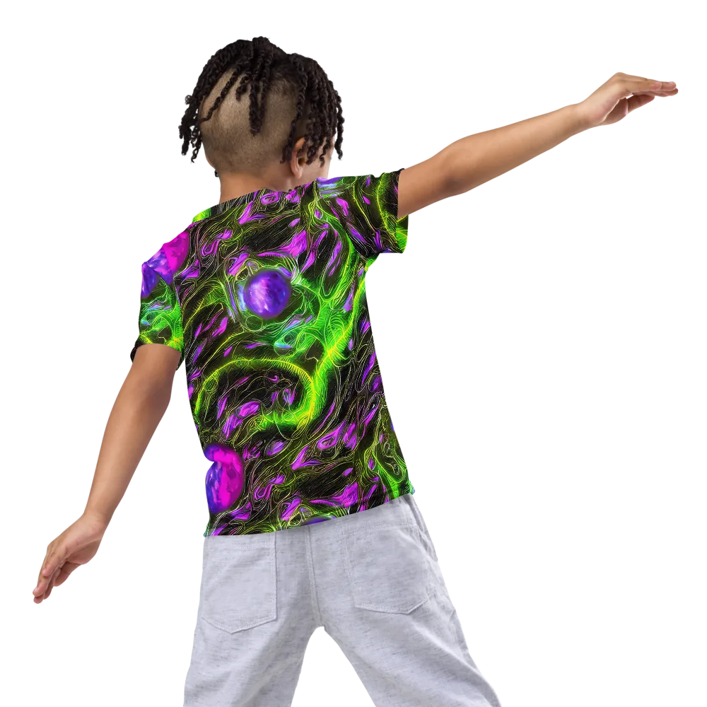 Neon Vine Reverie on Kids Crew Neck T-Shirt — Back