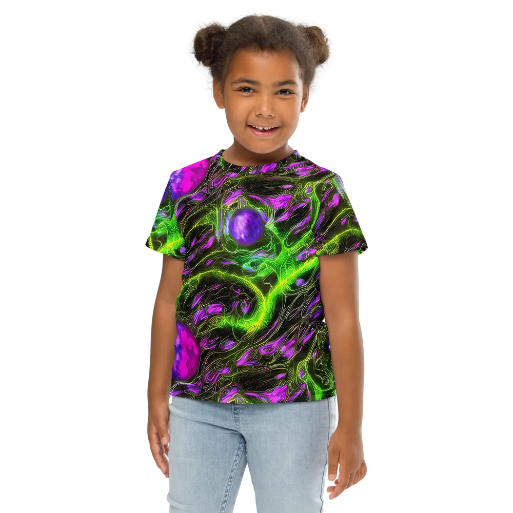 Neon Vine Reverie on Kids Crew Neck T-Shirt — Front